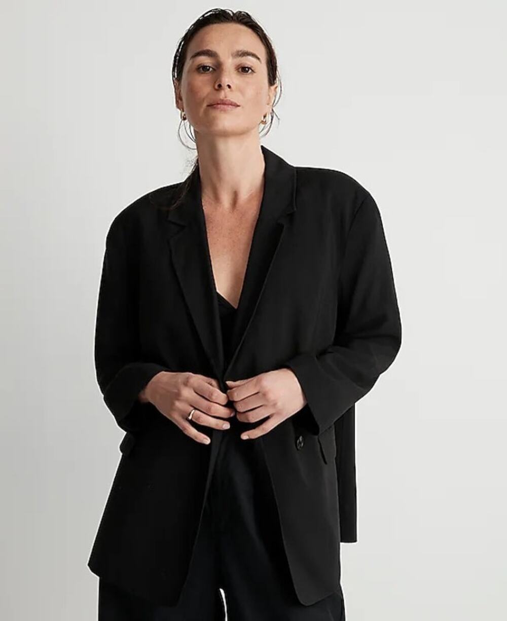 Madewell Black Oversized Relaxed Softdrape Blazer Jacket Size Small